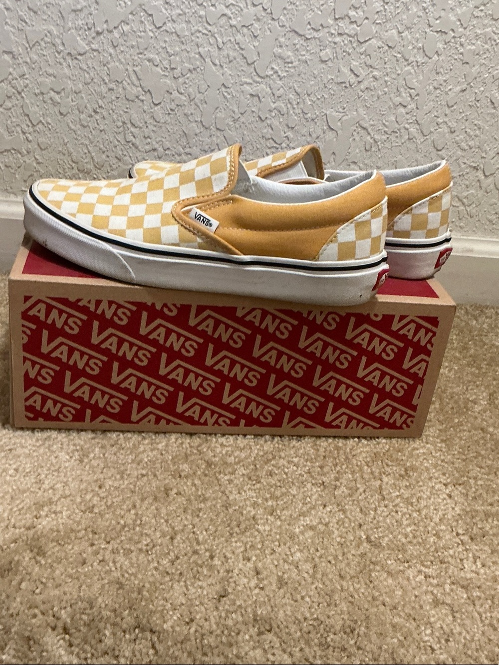 Vans Checkerboard Slip-On Sneakers - Yellow & White